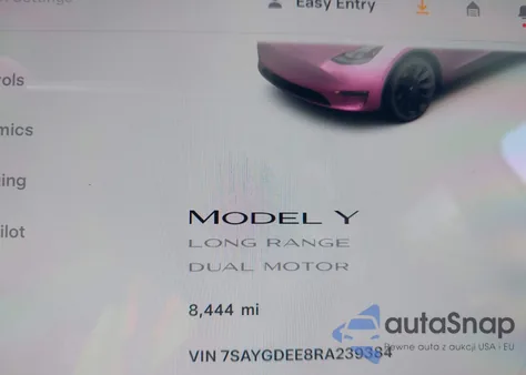 2024 Tesla Model Y Long Range Dual Motor All-Wheel Drive из США, поврежденный, VIN 7SAYGDEE8RA239384